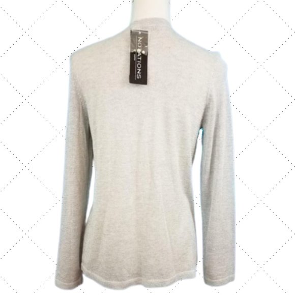 NOTATIONS Silver Metallic Pullover Sweater Blouse - Women's PM - Picture 2 of 11